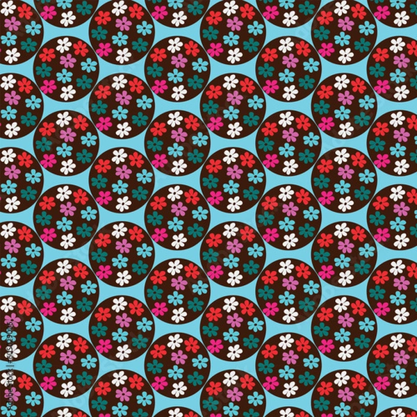 Fototapeta Seamless pattern with flowers. Can be used for wallpaper, pattern fills, web page background, fabric, surface textures, wrapping paper, scrapbook.