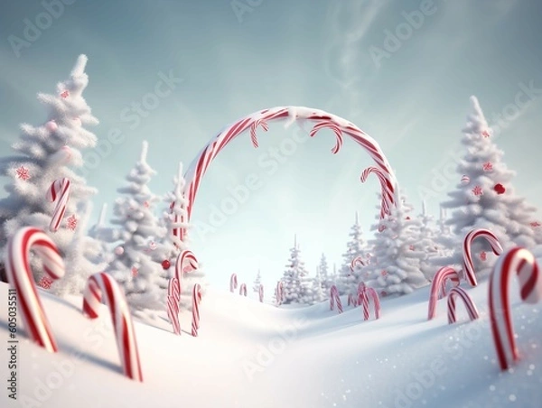 Obraz Candy Cane Lane's 3D Extravaganza