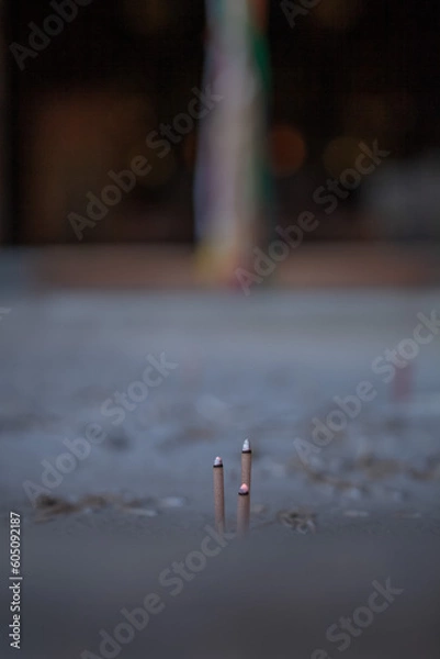 Obraz 日本の寺の線香