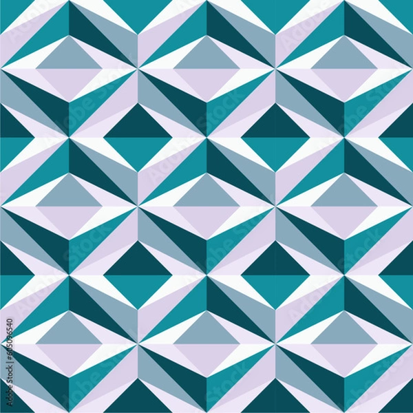 Obraz Editable Seamless Geometric Pattern Tile with blue diamond Shape flat vector design