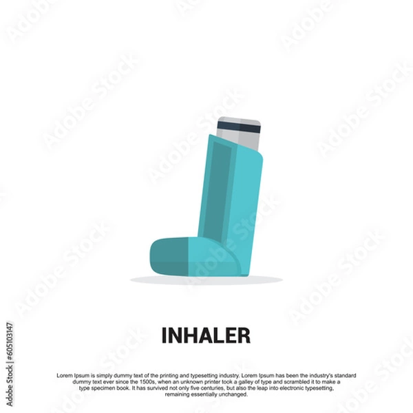 Fototapeta  Asthma inhaler vector flat design. 