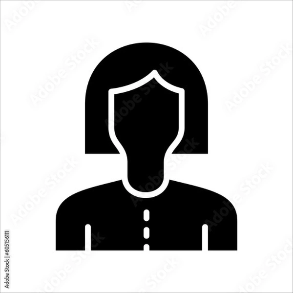 Fototapeta Solid vector icon for female avatar which can be used various design projects.
