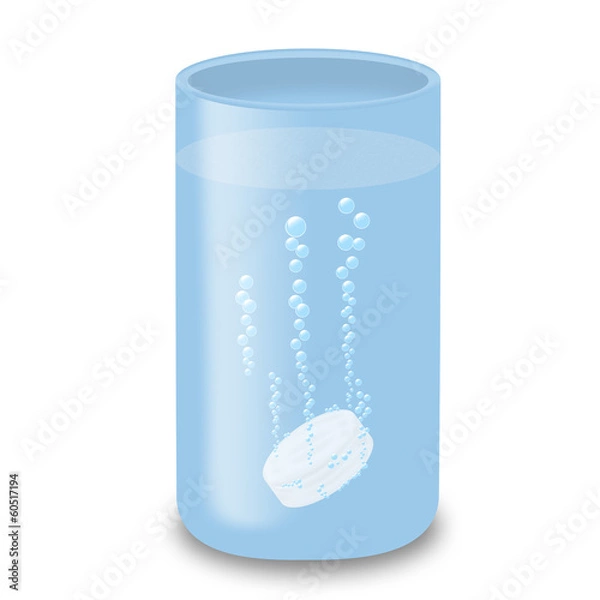 Fototapeta Bicchiere con aspirina