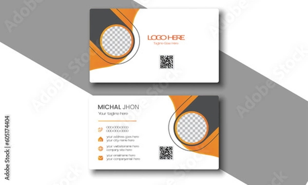 Obraz yellow and black business card template