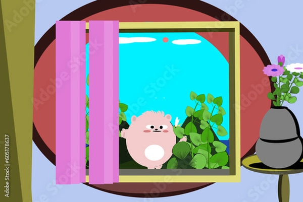 Fototapeta Cat and dragonfly