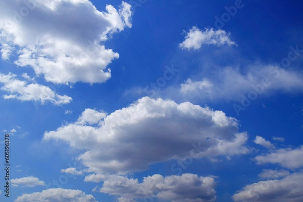Obraz Blue sky background. Blue sky with white clouds