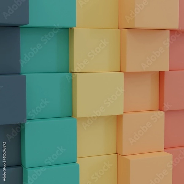 Fototapeta 3d rendered colorful cube perfect for background or wallpaper