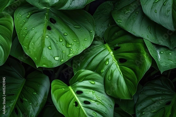Fototapeta Tropical leaf background  Generative AI