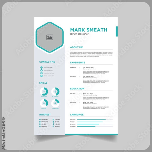 Obraz professional resume Template