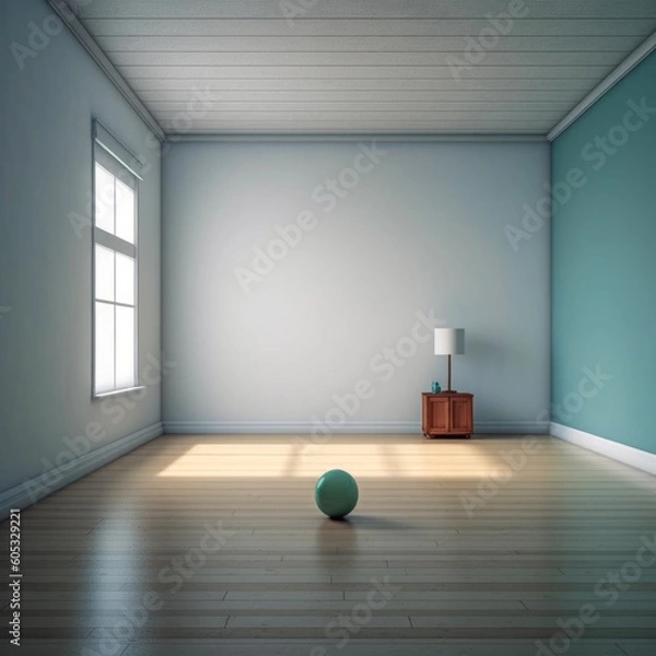 Fototapeta Empty White Room with a single Object in the style of Monochrome Mastery Wallpaper Minimalist Impulses Generative AI Digital Art Background Cover