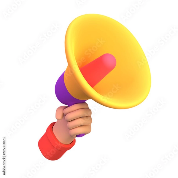 Fototapeta Creative Collection of 3D Megaphone Icons for Your Designs