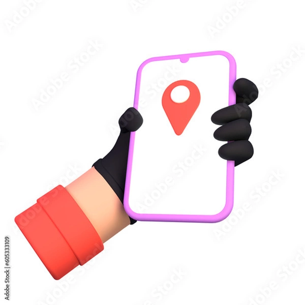 Fototapeta Creative Collection of 3D Maps Courier Icons for Your Designs