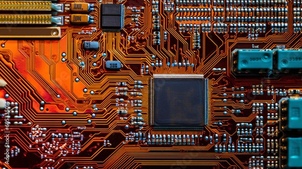 Obraz A, integrated circuits, semiconductors, chips, industrial technology, inside technology used everywhere in this world, Automated robotics, GPU, architecture