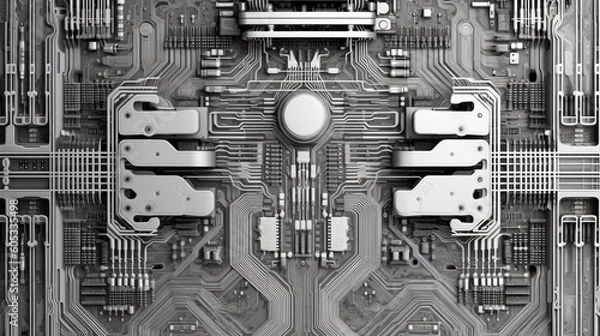 Obraz A, integrated circuits, semiconductors, chips, industrial technology, inside technology used everywhere in this world, Automated robotics, GPU, architecture