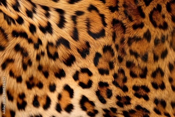 Fototapeta Leopard Fur Skin Background Texture Generative AI 
