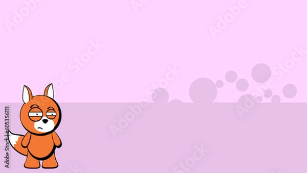 Fototapeta fox kawaii cartoon billboard background illustration in vector format