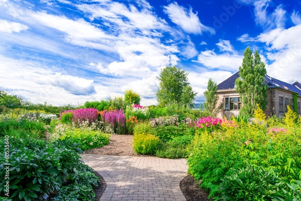 Obraz Flowerbed at Botanical garden
