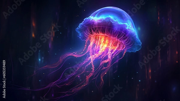 Obraz Surreal Galactic Jellyfish : Generative AI