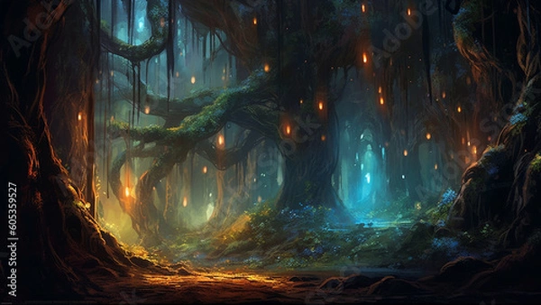 Obraz Enchanting Elven Forest : Generative AI