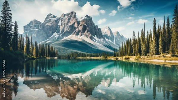 Obraz Mountain Lake : Generative AI
