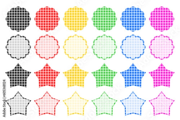 Obraz ギンガムチェック柄のフレーム素材セット