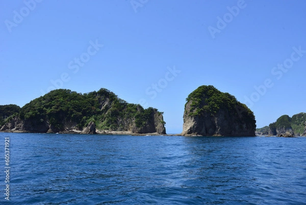 Obraz 静岡県西伊豆町の観光名所 瀬浜・三四郎島