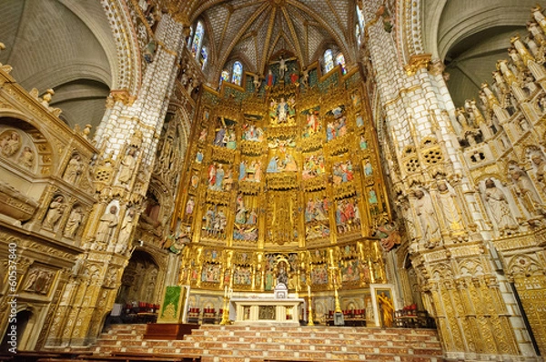 Fototapeta The Cathedral in the historic city of Toledo in Spain