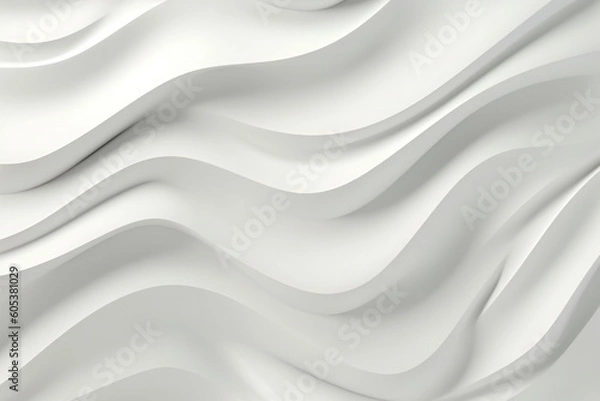 Fototapeta Abstract White Silky Smooth Elegant Ornate Texture Generative AI 