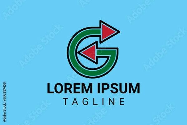 Obraz letter g arrow, this design is suitable for a company logo, community, business association, can also be used as an icon or t-shirt design.