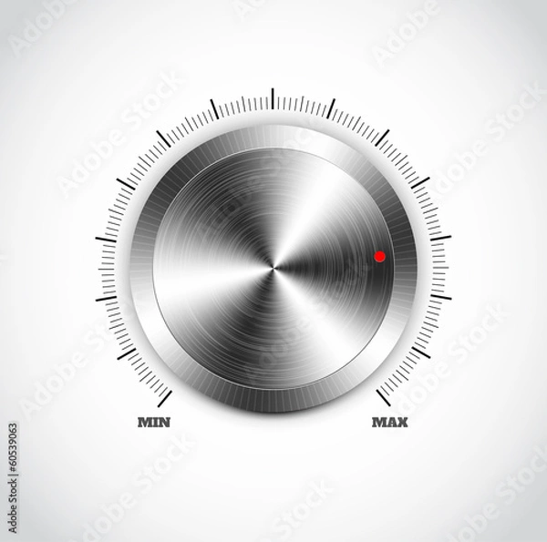 Fototapeta Realistic metal button with circular processing