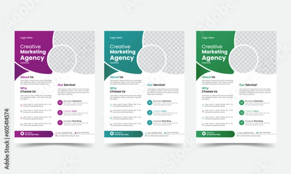 Fototapeta  Corporate business Flyer Template design Brochure cover Gradient effect 