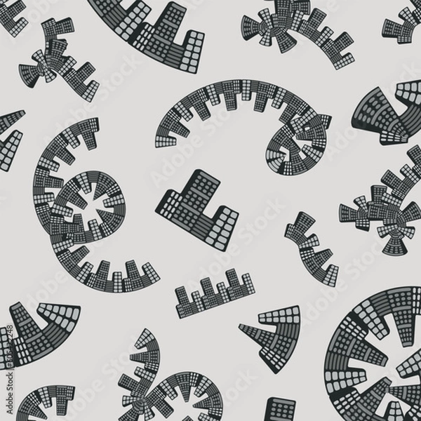 Obraz Vector pattern with various cartoon houses. 
