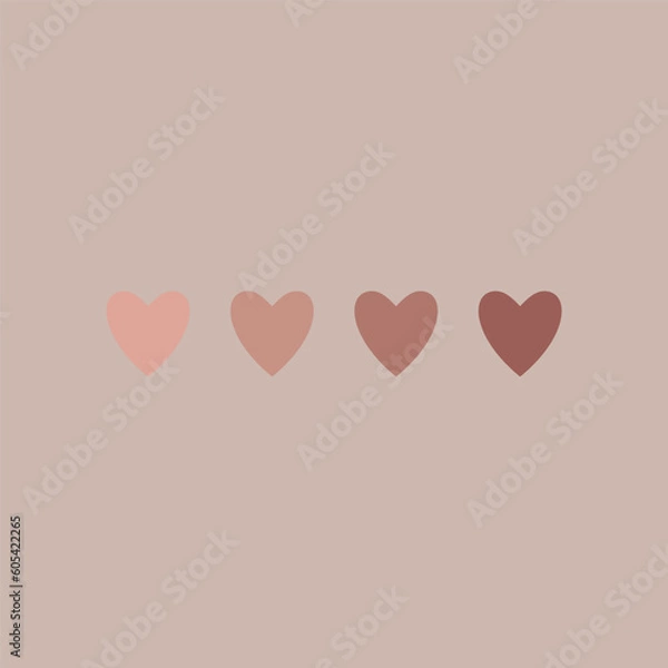 Obraz Vector boho brown hearts.
