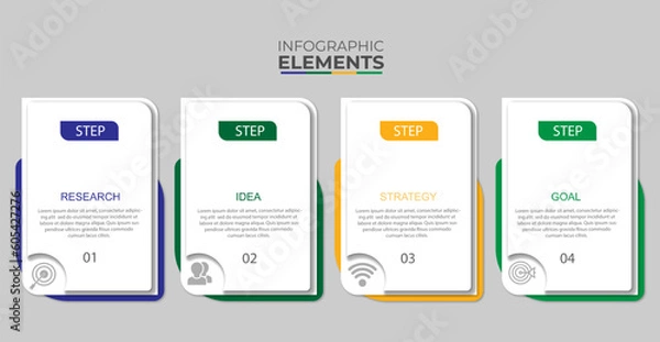 Fototapeta Business infographic design icons 4 options or steps
