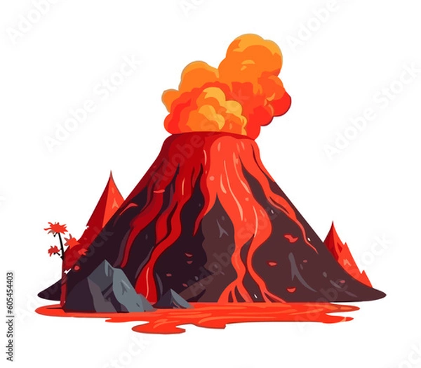 Obraz Ikona wulkanu wulkanu palenia