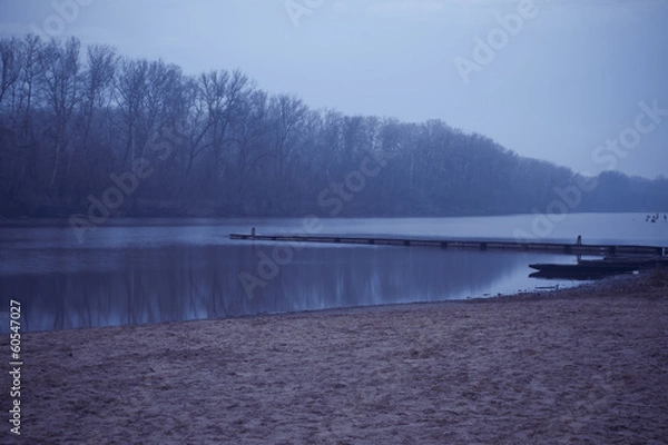 Fototapeta part of the river, mirror reflection