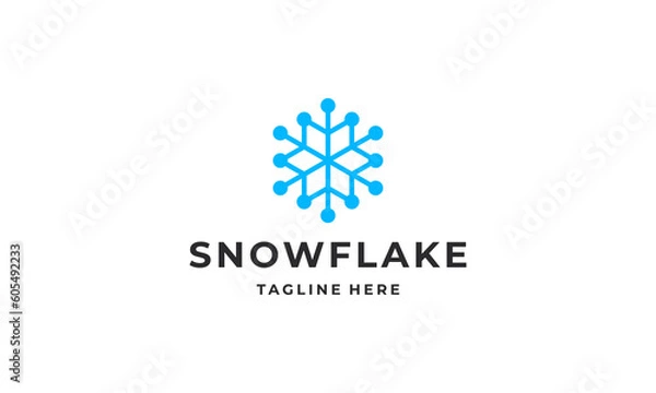 Obraz Snowflakes technology logo design vector