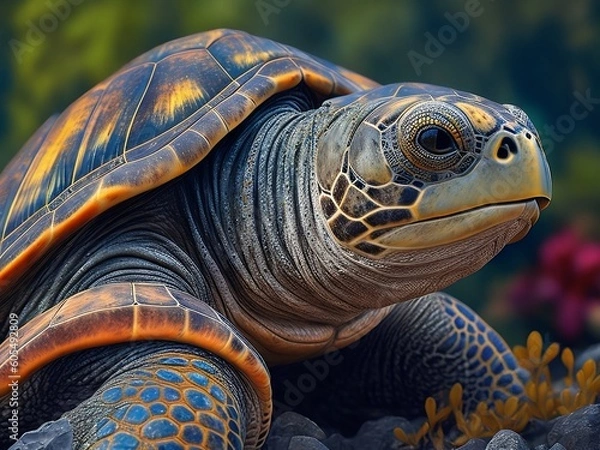 Obraz turtle on a rock