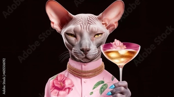 Obraz cat with a gift