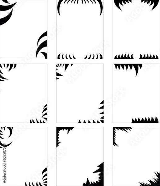 Fototapeta Simple black silhouette frame. The aspect ratio is four to five.