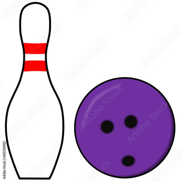 Obraz ボウリング球とピン
