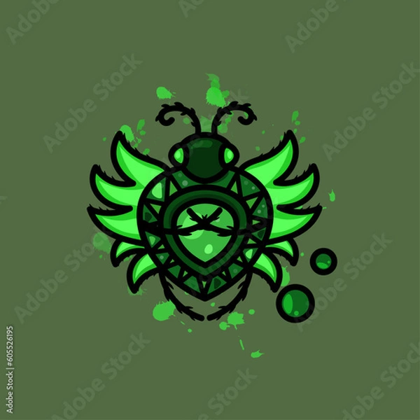 Fototapeta Green bug icon