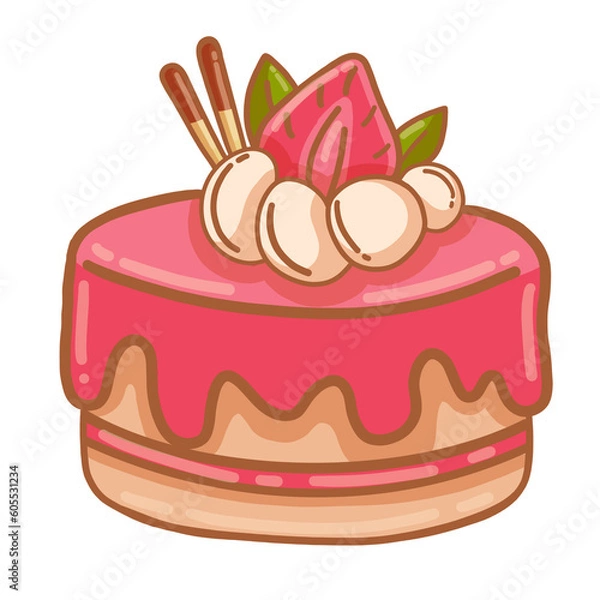 Obraz Bakery and dessert represented by delicious cake icon. Isolated and colorfull