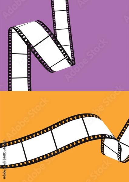 Fototapeta ネガフィルムのイラスト素材　映画フィルム