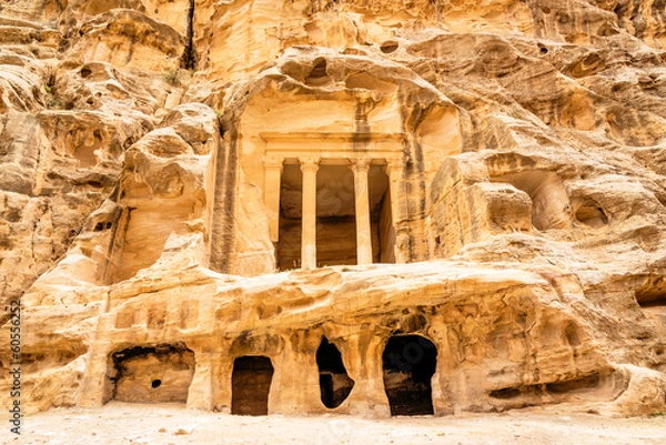 Fototapeta Nabataean delubrum of Siq al-Barid in Little Petra, Jordan