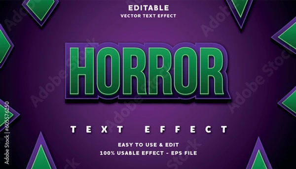 Fototapeta horror editable text effect with modern and simple style, usable for logo or campaign title