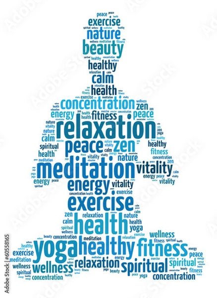 Fototapeta Words illustration of the concept of meditation