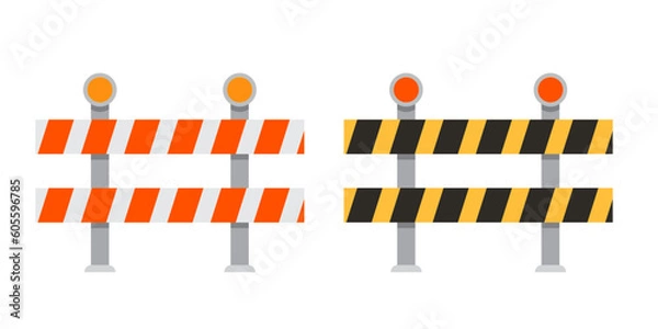 Fototapeta road barrier vector set. vector icon