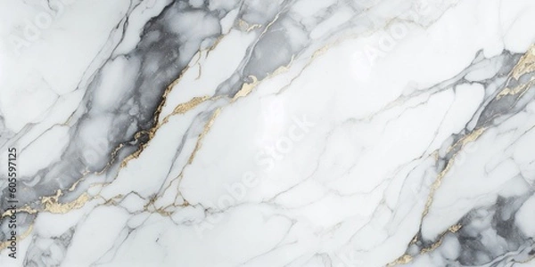 Obraz Marble granite white with gold texture. Background wall surface black pattern graphic abstract light elegant gray floor ceramic counter texture stone slab smooth tile silver natural