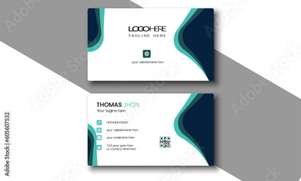Obraz Business Card Template with Black Color.